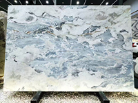 Grande dalle de marbre Artico bleu océan naturel, finition antique de luxe, imperméable, design moderne, décoration murale intérieure, comptoirs