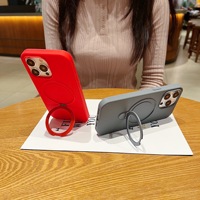 Coque de téléphone en silicone liquide magnétique avec béquille invisible pour iPhone 18 Pro Max, protection intégrale pour iPhone 13 14 15 16 17 Pro Max