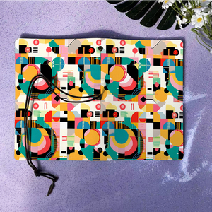Cuaderno hecho a mano A6, hojas reemplazables, regalo reflexivo para maestros en el Día del maestro con círculos, cuadrados, líneas y formas - Product Image 6