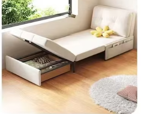 Hiện đại hợp thời trang ghế đơn vải sofa giường hình vuông cho phòng khách nhỏ - Product Image 4