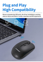 Ratón inalámbrico de 2,4 GHz, ratón óptico portátil con receptor USB, 1600 DPI, 3 niveles ajustables para ordenador portátil, PC de escritorio, oficina