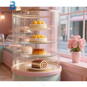 Meubles de <span class=keywords><strong>boulangerie</strong></span> style rose vitrine à gâteaux personnalisée comptoir de présentation à gâteaux <span class=keywords><strong>en</strong></span> verre incurvé pour vitrine de <span class=keywords><strong>boulangerie</strong></span> - Product Image 5