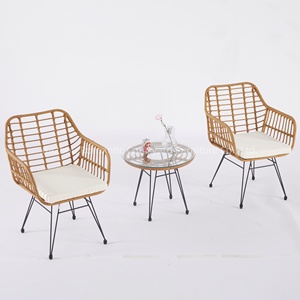Số lượng lớn vườn mây đặt bàn ghế ngoài trời đặt ghế ăn ngoài trời Ghế mây nhựa - Product Image 1