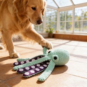 Juguete de Peluche con Sonido para Perros, Pulpo, Juguete Interactivo para Perros, Juego de Tira y Afloja - Product Image 3