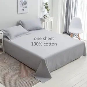 Set tempat tidur online, set seprai datar permen ukuran disesuaikan dan gaya dengan 2 buah sarung bantal poliester