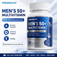 Capsules multivitaminées et minérales quotidiennes pour hommes adultes de plus de 50 ans |   Complément alimentaire à marque privée : Calcium, Vitamine D, Énergie, Immunité, Beauté, Soutien digestif