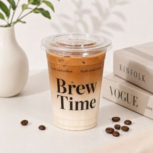 Vasos de Plástico PET Transparente Impresos Personalizados con Tapas Planas para Café Helado, Latte, Cold Brew, Café para Llevar, Fábrica de Envases para Bebidas - Product Image 2