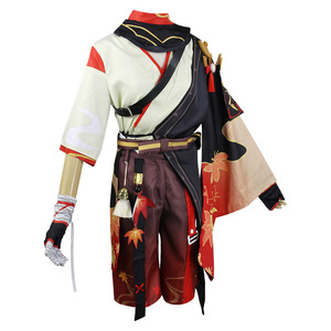 Anime Aboutcos <span class=keywords><strong>Genshin</strong></span> <span class=keywords><strong>Impact</strong></span> Kaedehara Kazuha Cosplay carnaval <span class=keywords><strong>Samurai</strong></span> peluca disfraz Halloween Cosplay trajes conjunto completo - Product Image 3