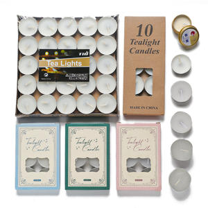 Bougies chauffe-plat blanches sans gouttes, lot de 10, fabriquées en Chine, pour décorations d'anniversaire et de mariage - Product Image 1