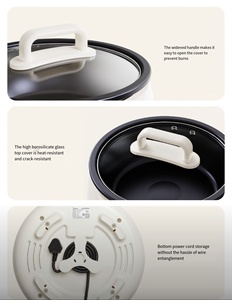 Custom Logo Detachable Non-Stick 4L Electric <strong>Hotpot</strong> High-power Multi-functional for R Frying, <strong>Boiling</strong> Cooking Pot Home Hotel Use - Product Image 4