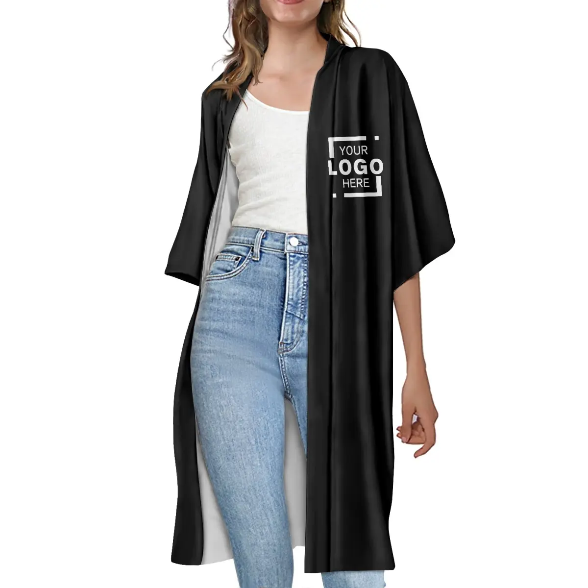 Hot Sale Women's Short-Sleeved Cloak Print On Demand Stylish Loose Cape Fits All Body Shapes And Worn With Jeans And Leggings