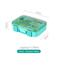 Boîte à lunch amusante pour enfants, boîte à lunch en plastique compatible micro-ondes, boîte à lunch portable avec compartiments scellés