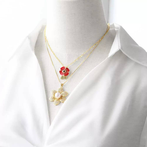 <span class=keywords><strong>BD</strong></span>-L4555 populaire champignon colliers pour cadeaux fleur colliers 18k plaqué or <span class=keywords><strong>avion</strong></span> colliers - Product Image 3