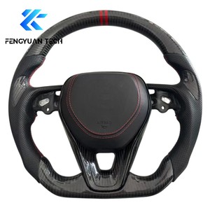 Volant en cuir personnalisé Alcantara en fibre de carbone forgée avec boutons pour <span class=keywords><strong>Toyota</strong></span> Corolla Camry E2102019 2024 sans airbag - Product Image 5
