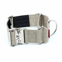 Collier de chien martingale de luxe réglable en nylon néoprène rembourré avec boucle en métal rose doré à dégagement rapide