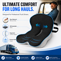 Coussin de siège de camionneur en mousse à mémoire de forme, ergonomique en forme de L, soutien lombaire, soulagement des douleurs dorsales, soutien des hanches, ajustement universel