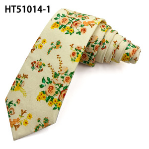 Corbatas <span class=keywords><strong>de</strong></span> Algodón para <span class=keywords><strong>Hombre</strong></span>, Color Blanco Crema, con Diseño <span class=keywords><strong>de</strong></span> Pequeños Ramos <span class=keywords><strong>de</strong></span> Rosas, Personalizadas - Product Image 2