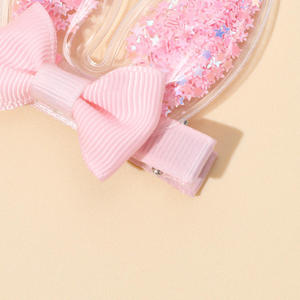 Venta caliente Pascua lentejuelas dulce bebé Orejas de conejo horquillas anudadas horquillas para fiesta de Pascua vacaciones Festival decoración suministros - Product Image 4