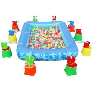 <b>Inflatable</b> Fishing Pond For Kids With Colorful Balls And Buckets Playset Outdoor Toy Pool <b>Game</b> - Product Image 1