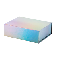 Boîte à cosmétiques en papier avec couvercle magnétique pliable en argent laser, design luxueux personnalisé, nouveau design, avec personnalisation