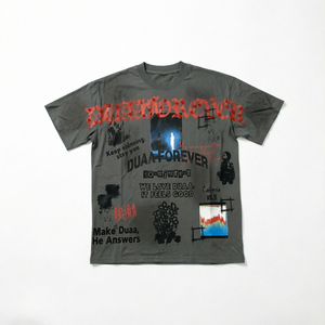 <b>Vintage</b> Oversized Cotton T-Shirt Rhinestone Letter Print Short Sleeve O-Neck Streetwear <b>Tee</b> for Men - Product Image 1