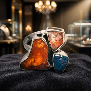 Bague de mariage classique en argent sterling 925 avec serti clos, pierre précieuse citrine brute taillée en facettes, bijoux fins jaunes - Product Image 2