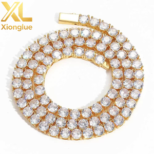 Hot Custom Moissanite Zircon Necklaces <b>Iced</b> <b>Out</b> Charms Hip Hop Unisex Jewelry with Copper Tennis <b>Chains</b> New - Product Image 1