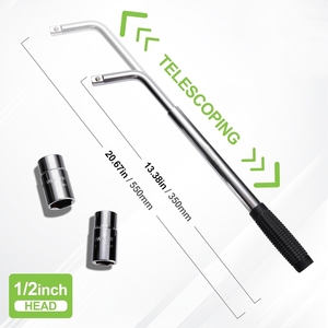 1/2 clé à ergots télescopique d'entraînement outils de réparation de pneus dissolvant d'écrou de <span class=keywords><strong>roue</strong></span> avec toile de stockage de douilles 17/19mm et 21/23mm - Product Image 4