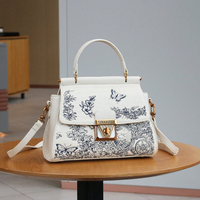 Sac à main carré de luxe de style chinois, polyvalent et tendance, grande capacité, avec broderie florale, design de niche