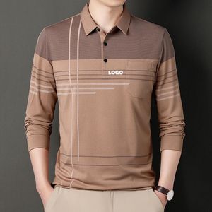 Polo a Maniche Lunghe di Alta Qualità per Uomo, Primavera-Autunno, per Mezza Età e Anziani, Personalizzabile con Stampa, Casual Business - Product Image 3