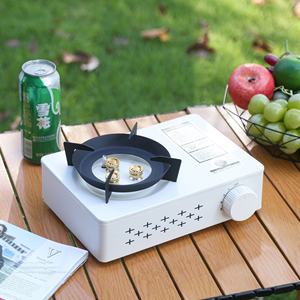 Drei-Kopf-Fierce Integrated Portable Card Herd Outdoor <span class=keywords><strong>Camping</strong></span> Wind dichter Picknick-Gasherd Magnetische Funktion Metall Butan Kraftstoff - Product Image 6