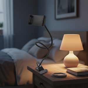 Dayanıklı Metal Gooseneck telefon kelepçe tutucu esnek cep telefonu ve iPad standı pratik yatak masası ve araç tutucu kelepçe - Product Image 3