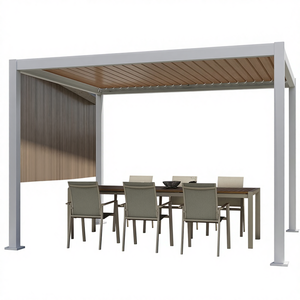 Pergola extérieure en aluminium LFL - Taille personnalisable, design bioclimatique, style élégant, finition antioxydante, résistante au vent, garantie 20 ans - Product Image 1