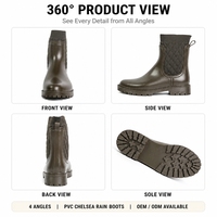 Bottes de pluie courtes Chelsea pour femmes, usage quotidien en extérieur, imperméables en PVC, bottines antidérapantes à semelle crantée, faciles à enfiler, design couleur personnalisé