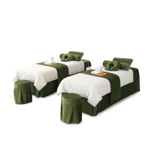 Factory massage tables quilt cover set fluffy puff velvet beauty bed comforter sheet set