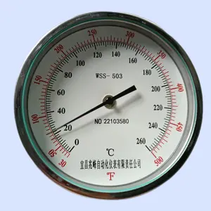 Petrol chemical power plant temperature instrument dial 150mm bimetal thermometer