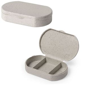 Boîte à pilules promotionnelle en paille de blé, 3 compartiments, matériau respectueux de l'environnement, mini étui à pilules portable de voyage - Product Image 3