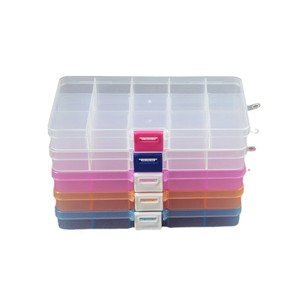 15 Grid Plastic <b>Storage</b> <b>Box</b> For Jewelry Accessories Desktop Organizer With Lid For <b>Small</b> Parts Organization - Product Image 5