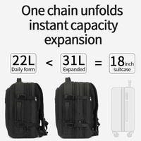 Sac à dos d'affaires extensible imperméable de grande capacité personnalisé par l'usine POSO, sac à dos pour ordinateur portable pour hommes, port de charge USB, sac à dos de voyage