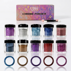 Kit de pigmentos de purpurina de colores alegres y divertidos LEQU, azul, morado y rosa para manualidades con resina y creación de adornos. - Product Image 1