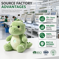 Peluche Dinosaure Super Douce Personnalisée avec Logo Brodé, Chantante, Musicale et Lumineuse, Jouet Compagnon Anti-Stress pour Enfants, Cadeau