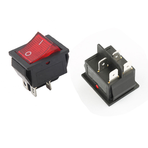 4-Pin LED On-off Rocker <b>Switch</b> KCD4 16A 250V AC <b>with</b> <b>Plug</b>-In Termination - Product Image 3