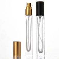 Flacon pulvérisateur en verre pour parfum, 10ml, 5 pièces, rond ou carré, bouteille vide, pour les produits cosmétiques