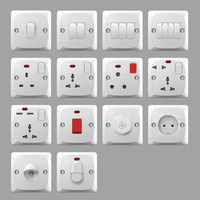 86*86mm Conception Simple 1 Gang 1 Way Switch 10A Electrical Home Application Wall Switch for Apartment Light