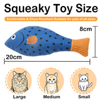 Juguete para Gatos con Forma de Pez, de Peluche Suave y Duradero, con Sonido, para Aliviar el Estrés, Suministros para Mascotas