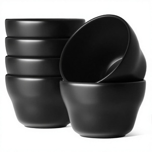 Petits bols à dessert résistants à la chaleur, compatibles lave-vaisselle, pour chili, bouillon, soupe, café, sauce, ensemble noir, motif labyrinthe, qualité alimentaire - Product Image 3