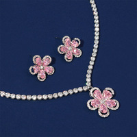 Ensemble de collier de luxe pour mariage orthodoxe, fiançailles, fête, zircon en forme de fleur, chaîne de clavicule avec placage en rhodium
