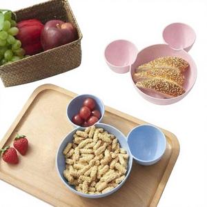 Assiette jetable en plastique en forme de Mickey Mouse, de qualité alimentaire, pour enfants, vaisselle écologique, assiette à compartiments pour bébé, pour fête, vente en gros - Product Image 1