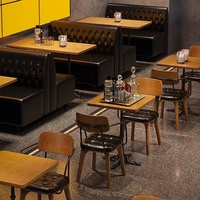 Tables et chaises de restaurant en bois massif, mobilier de restaurant, meubles de restaurant rétro, meubles de café, sièges de stand
