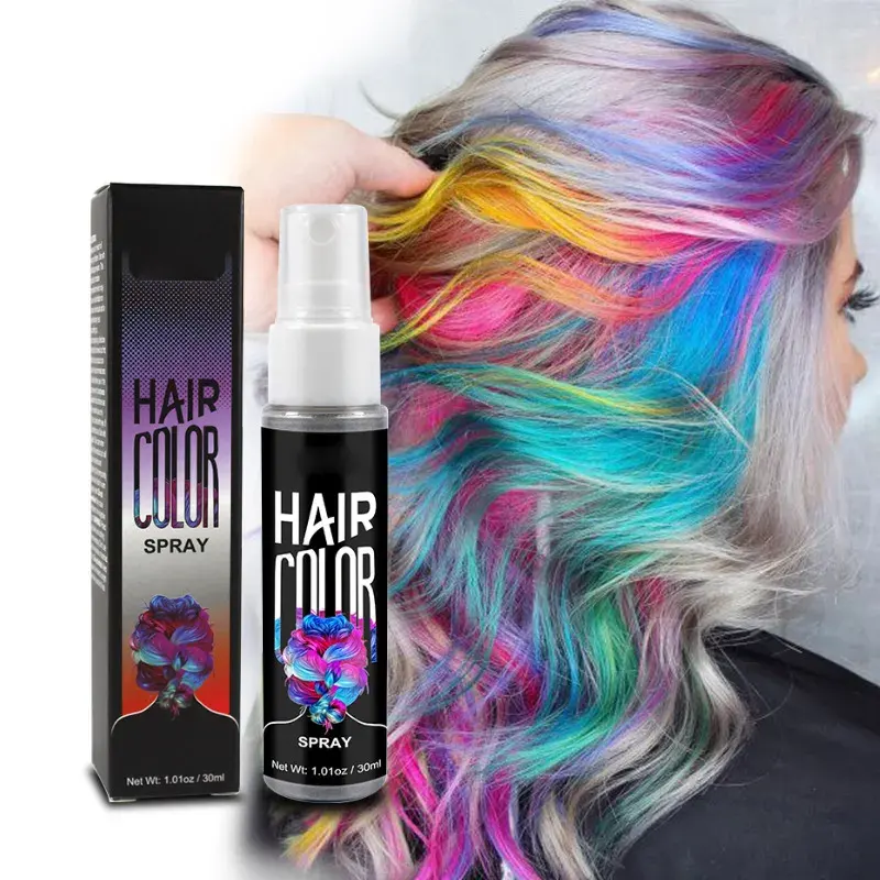 Fácil de Usar Cor Descartável Spray Cor Do Cabelo Logotipo Personalizado De Longa Duração Vegan Label Nutrição Rápida Temporária Coloring Hair Dye